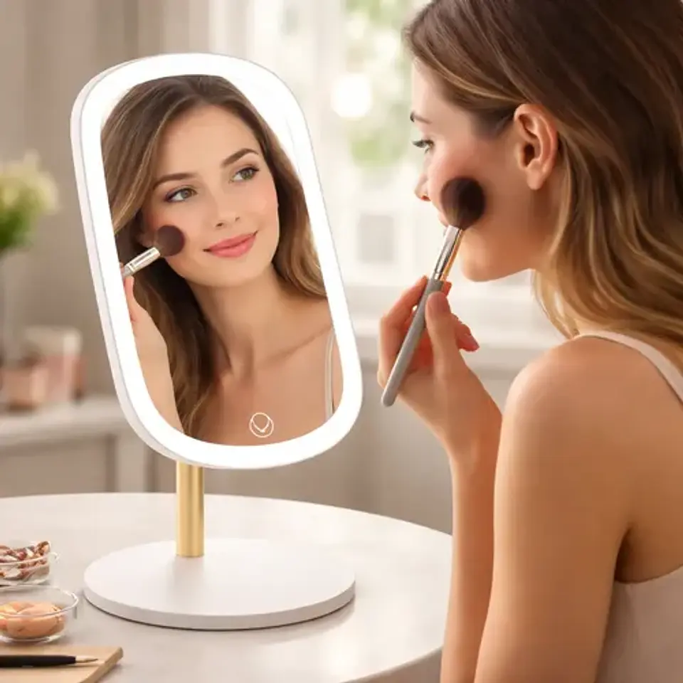 Espejo Maquillaje Con Luz Led Ovalado Para Tocador 7