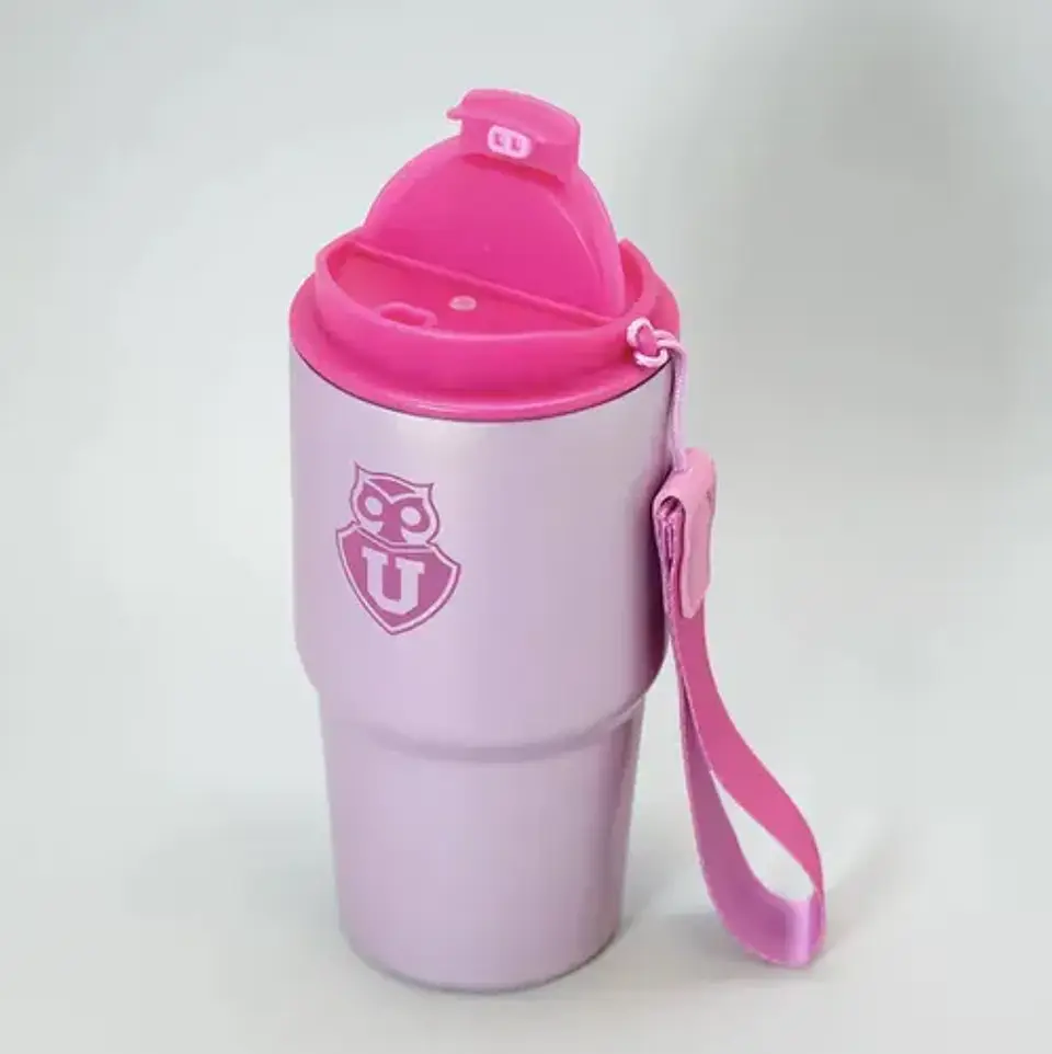Vaso Mug Térmico Univeridad De Chile Pink Acero Inoxidable 3