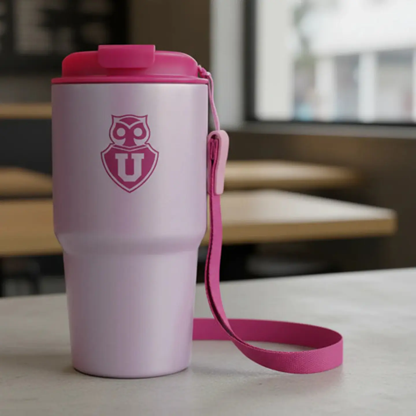 Vaso Mug Térmico Univeridad De Chile Pink Acero Inoxidable 6