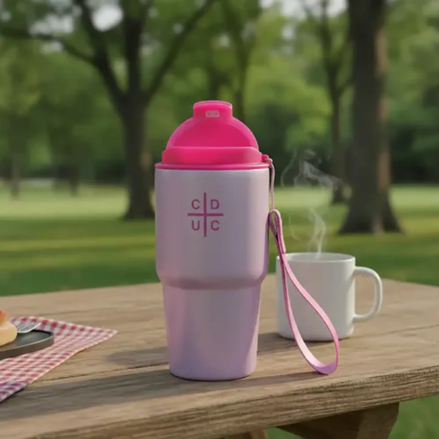 Vaso Mug Térmico Universidad Católica Pink Acero Inoxidable 1