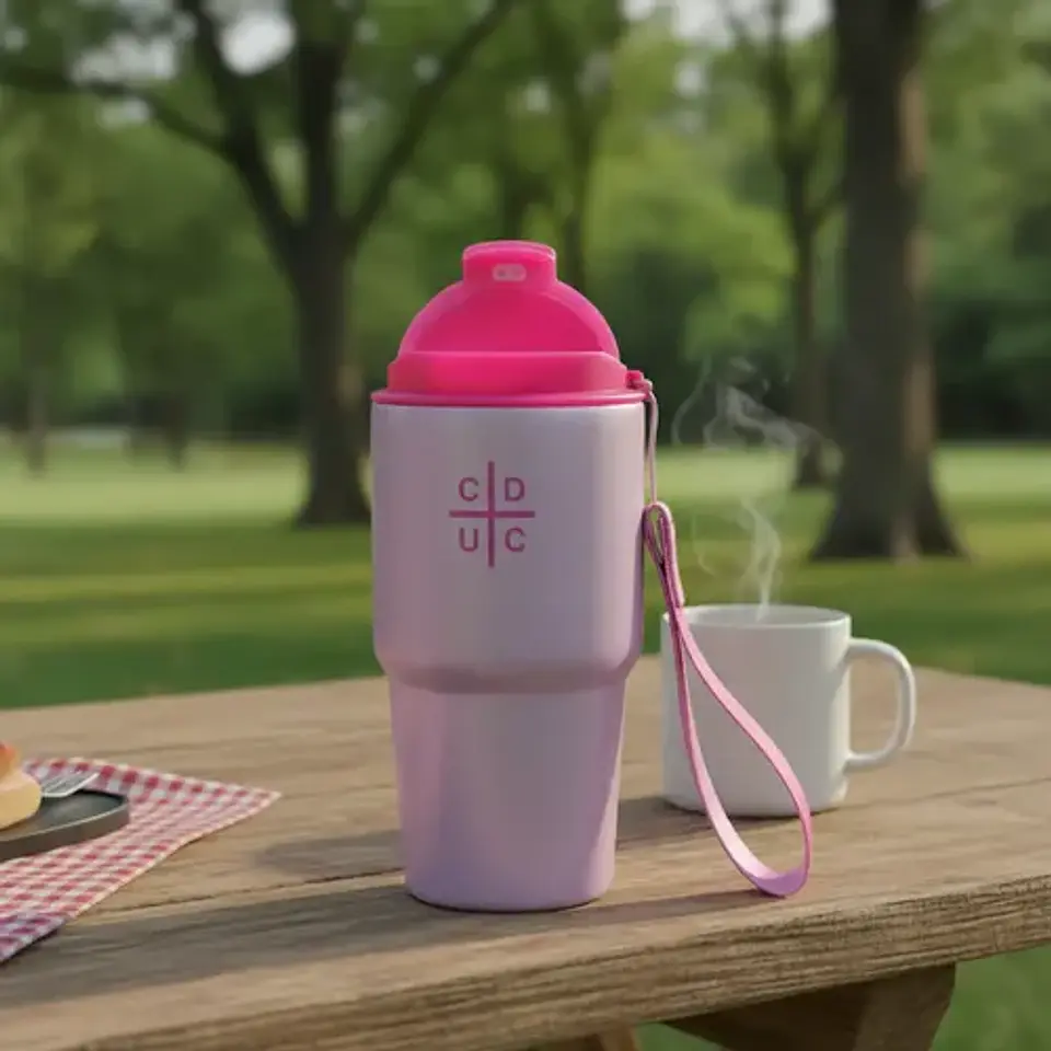 Vaso Mug Térmico Universidad Católica Pink Acero Inoxidable 1