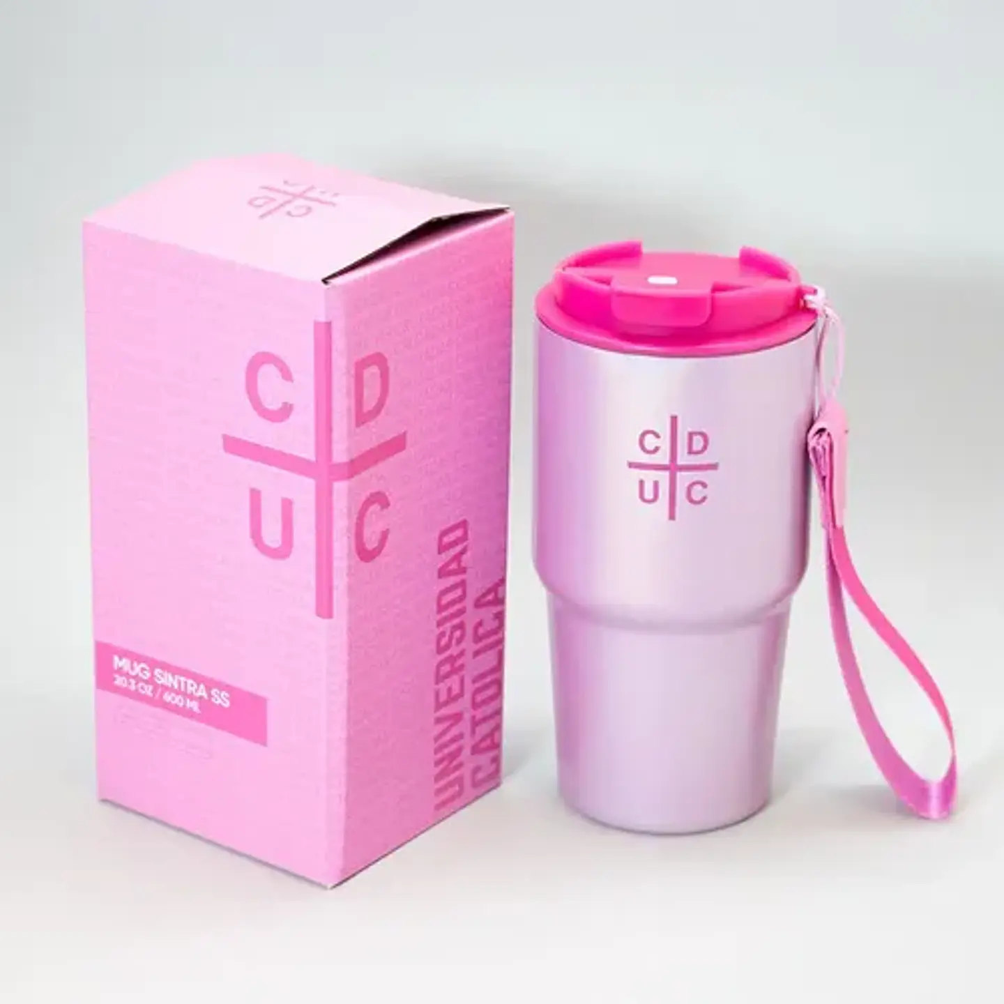 Vaso Mug Térmico Universidad Católica Pink Acero Inoxidable 4