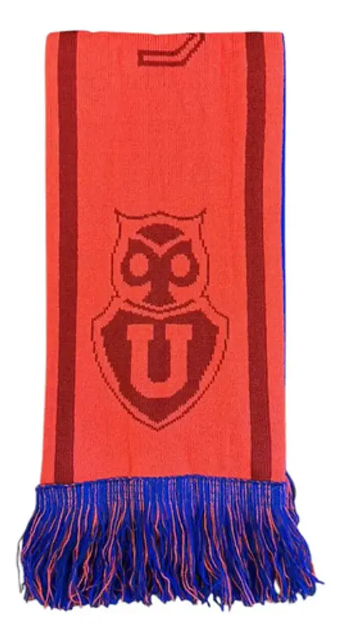 Bufanda Universidad De Chile Dos Lados Roja Azul Titanio