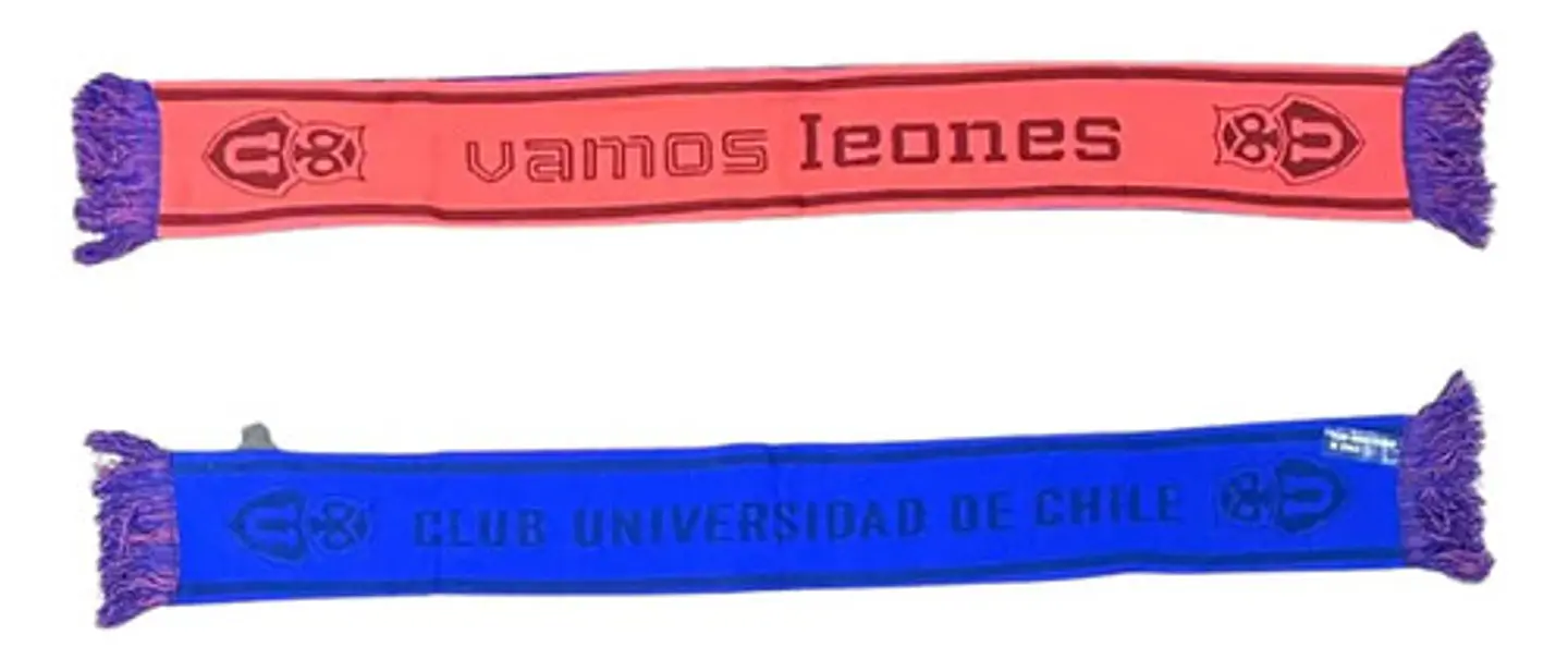 Bufanda Universidad De Chile Dos Lados Roja Azul Titanio 2