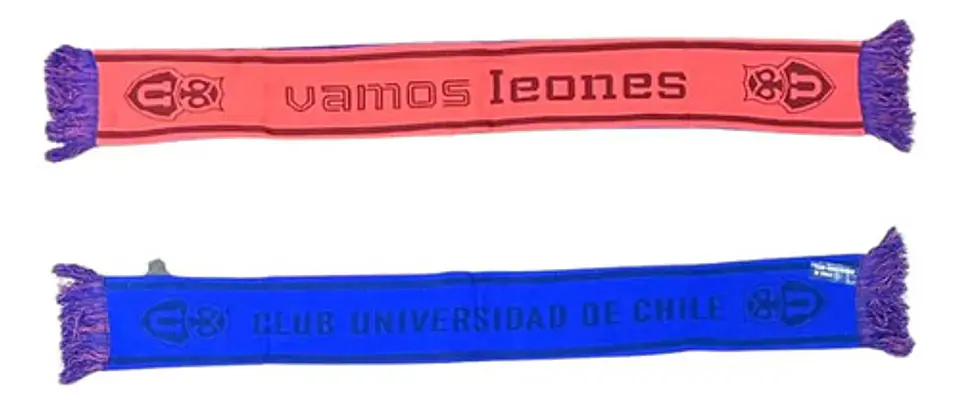Bufanda Universidad De Chile Dos Lados Roja Azul Titanio 2