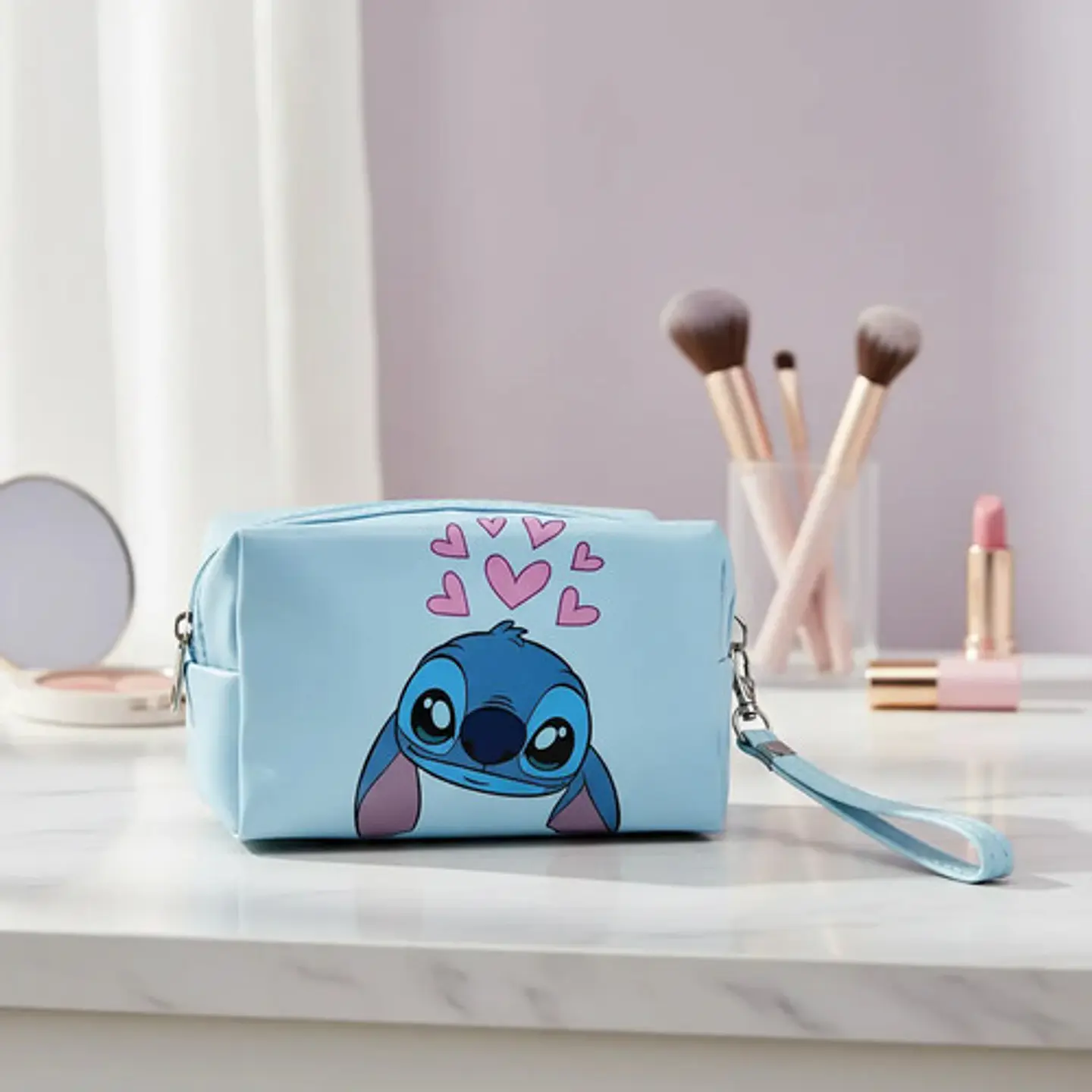 Cosmetiquero Stitch Disney Corazones Neceser Estuche Escolar 2