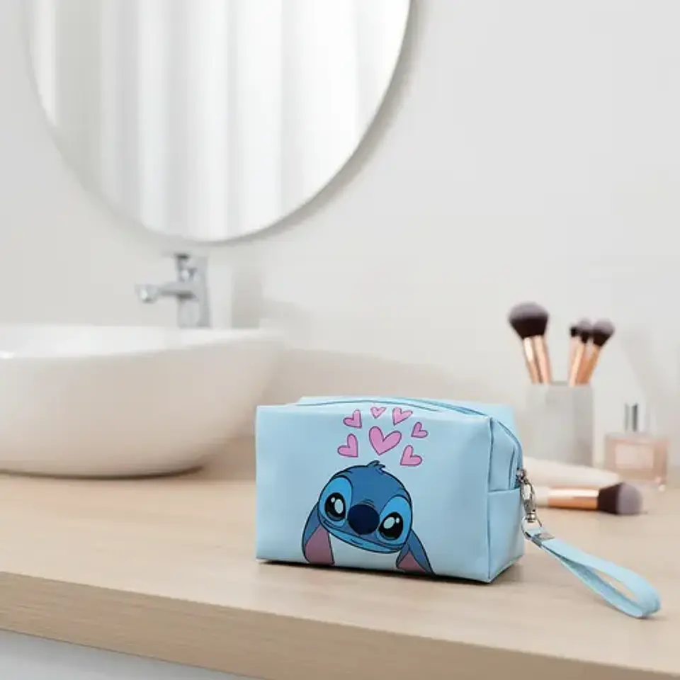 Cosmetiquero Stitch Disney Corazones Neceser Estuche Escolar 3