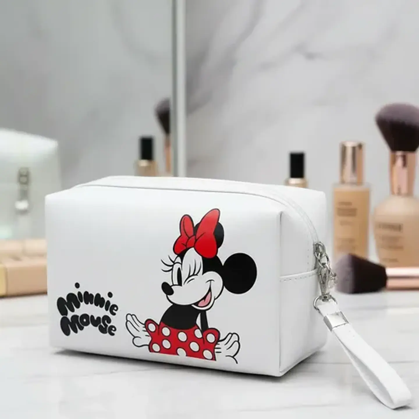 Cosmetiquero Minnie Mouse Disney Blanco Neceser Estuche 4