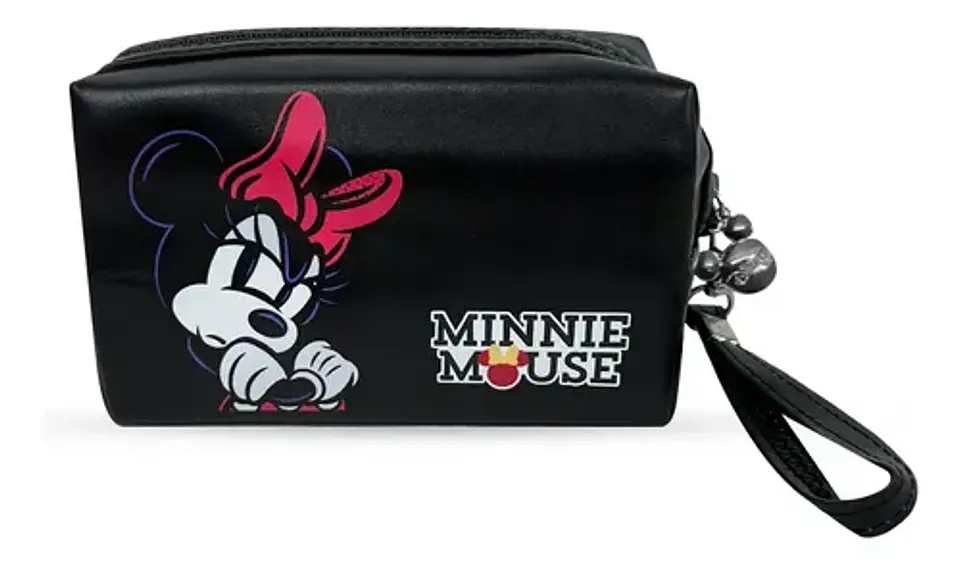 Cosmetiquero Minnie Mouse Disney Negro Neceser Kawai Escolar 3
