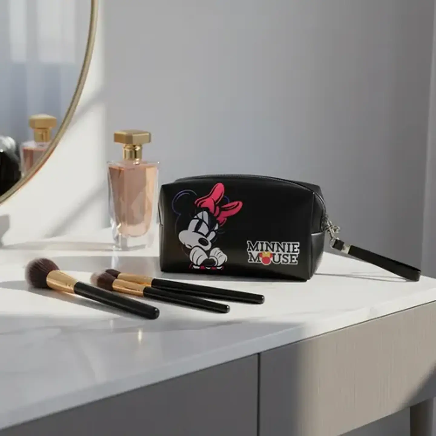 Cosmetiquero Minnie Mouse Disney Negro Neceser Kawai Escolar 7