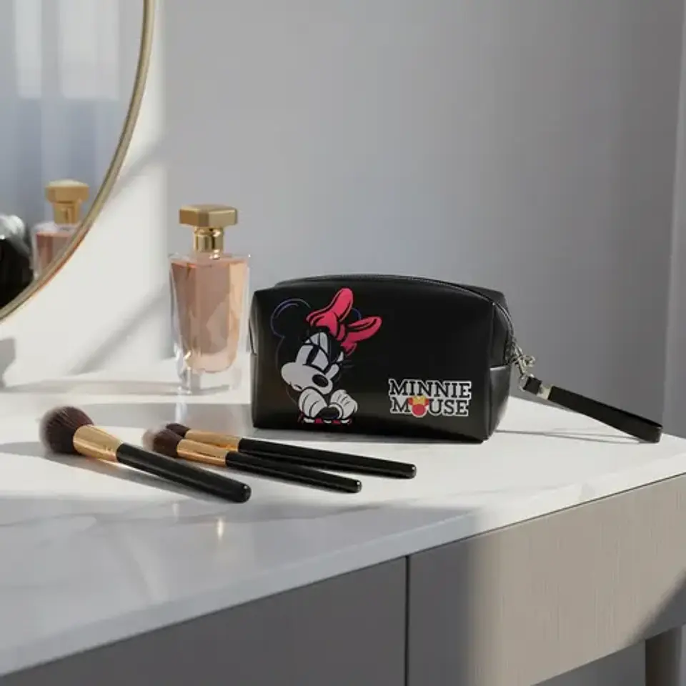 Cosmetiquero Minnie Mouse Disney Negro Neceser Kawai Escolar 7