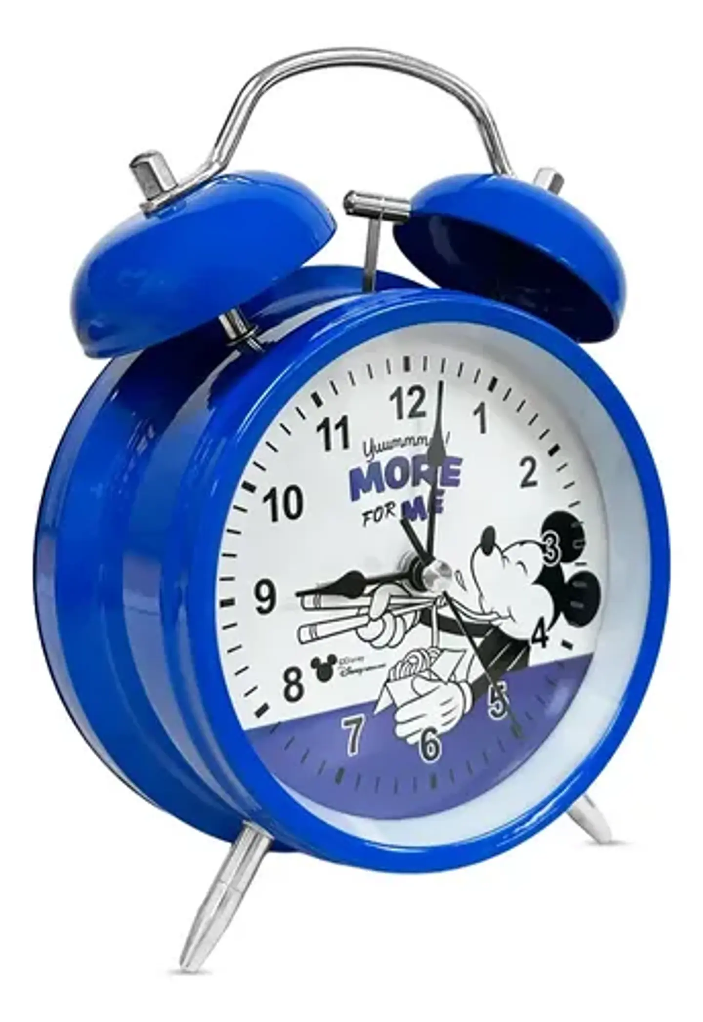 Reloj Despertador Infantil Mickey Mouse Disney Azul Campana 1