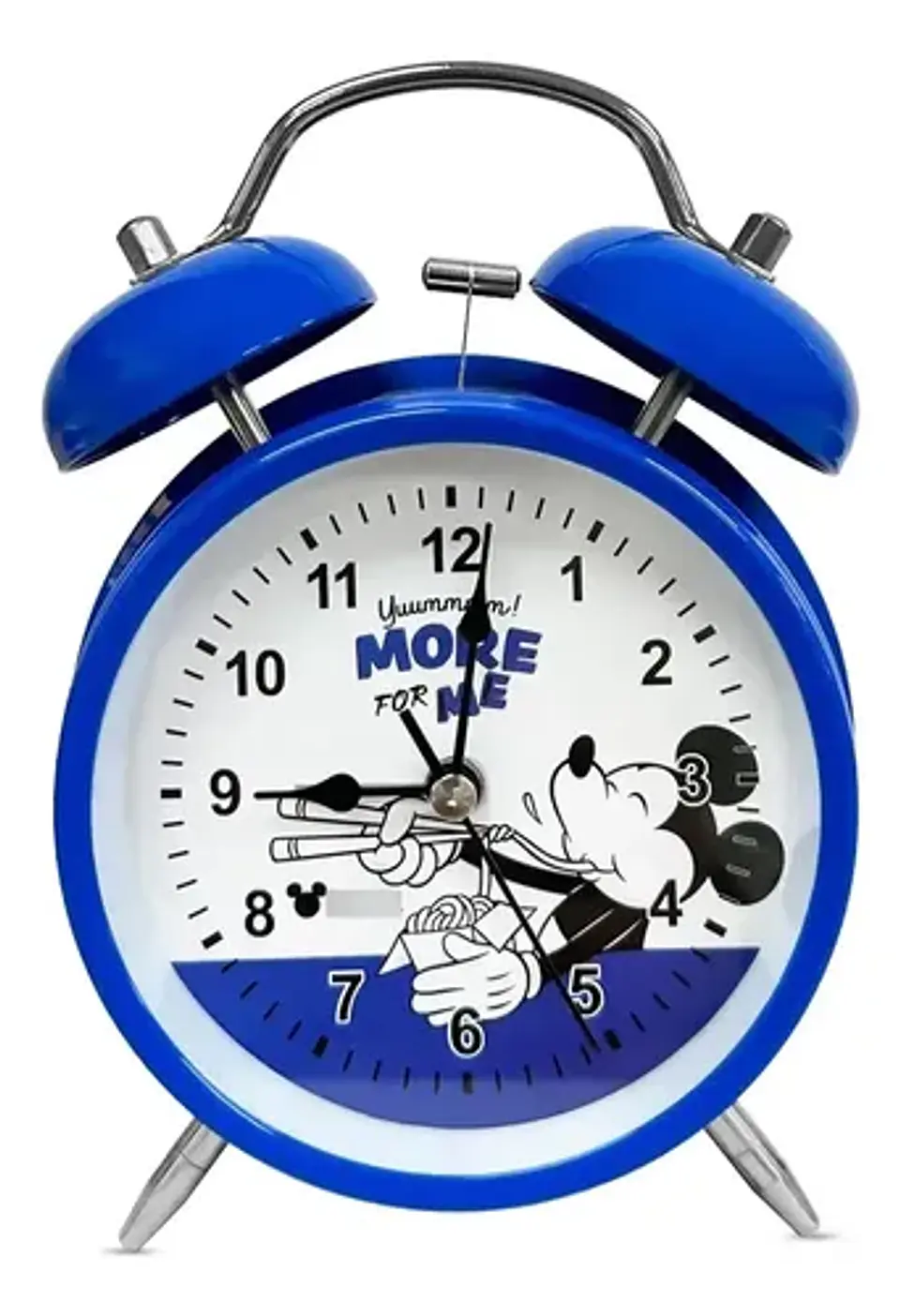 Reloj Despertador Infantil Mickey Mouse Disney Azul Campana 2