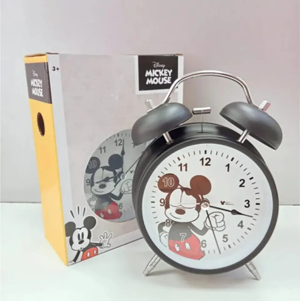 Reloj Despertador Infantil Mickey Mouse Disney Puñito Negro 4