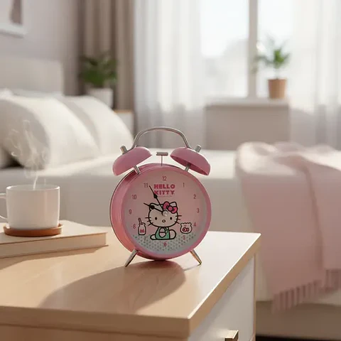 Reloj Despertador Campana Hello Kitty Sanrio Infantil Metal