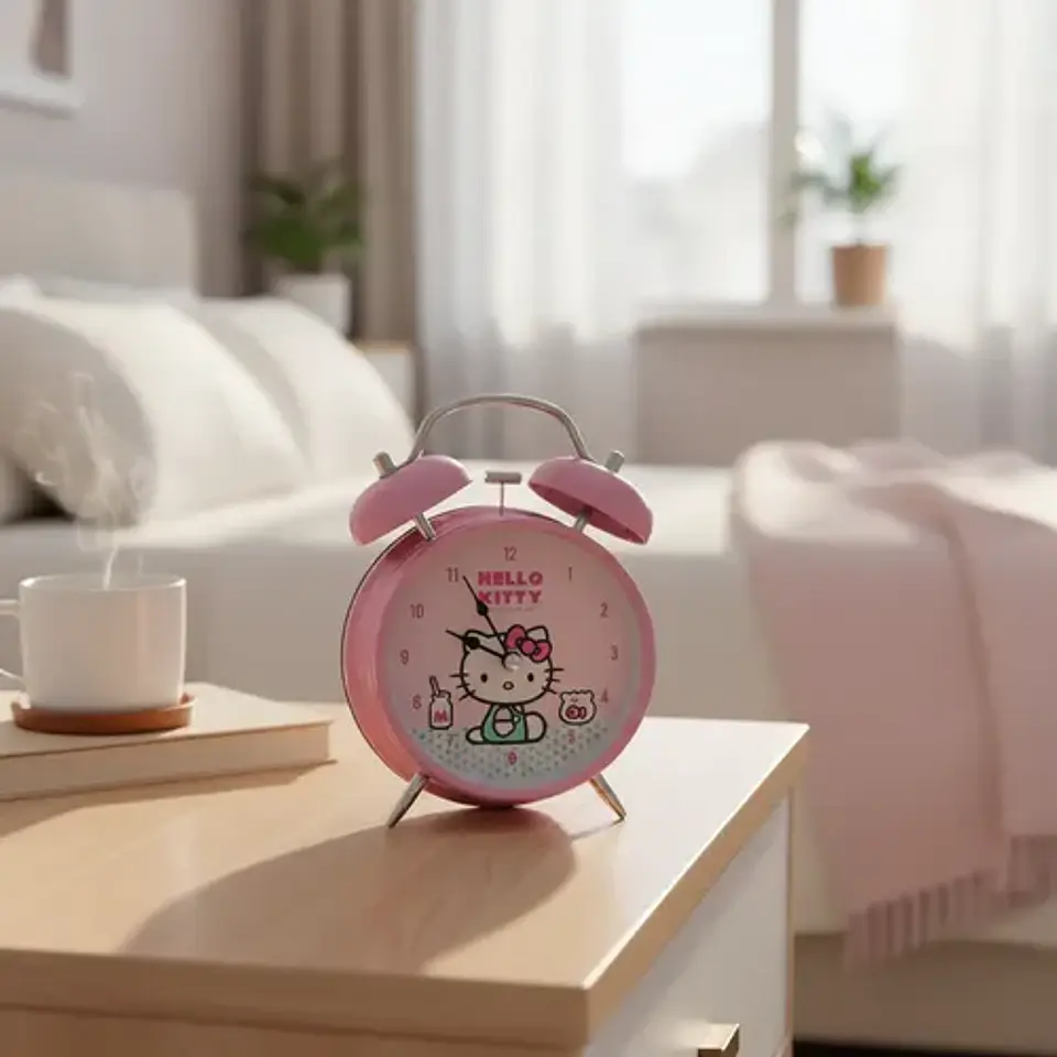 Reloj Despertador Campana Hello Kitty Sanrio Infantil Metal 1
