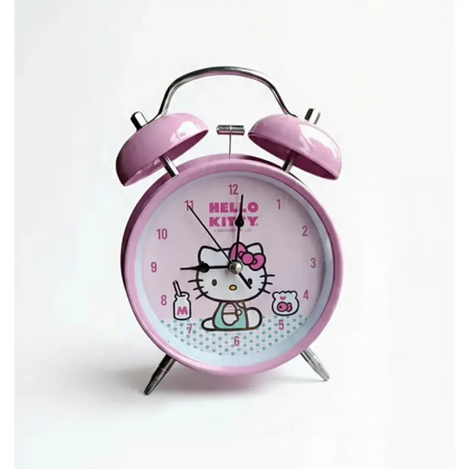 Reloj Despertador Campana Hello Kitty Sanrio Infantil Metal 6