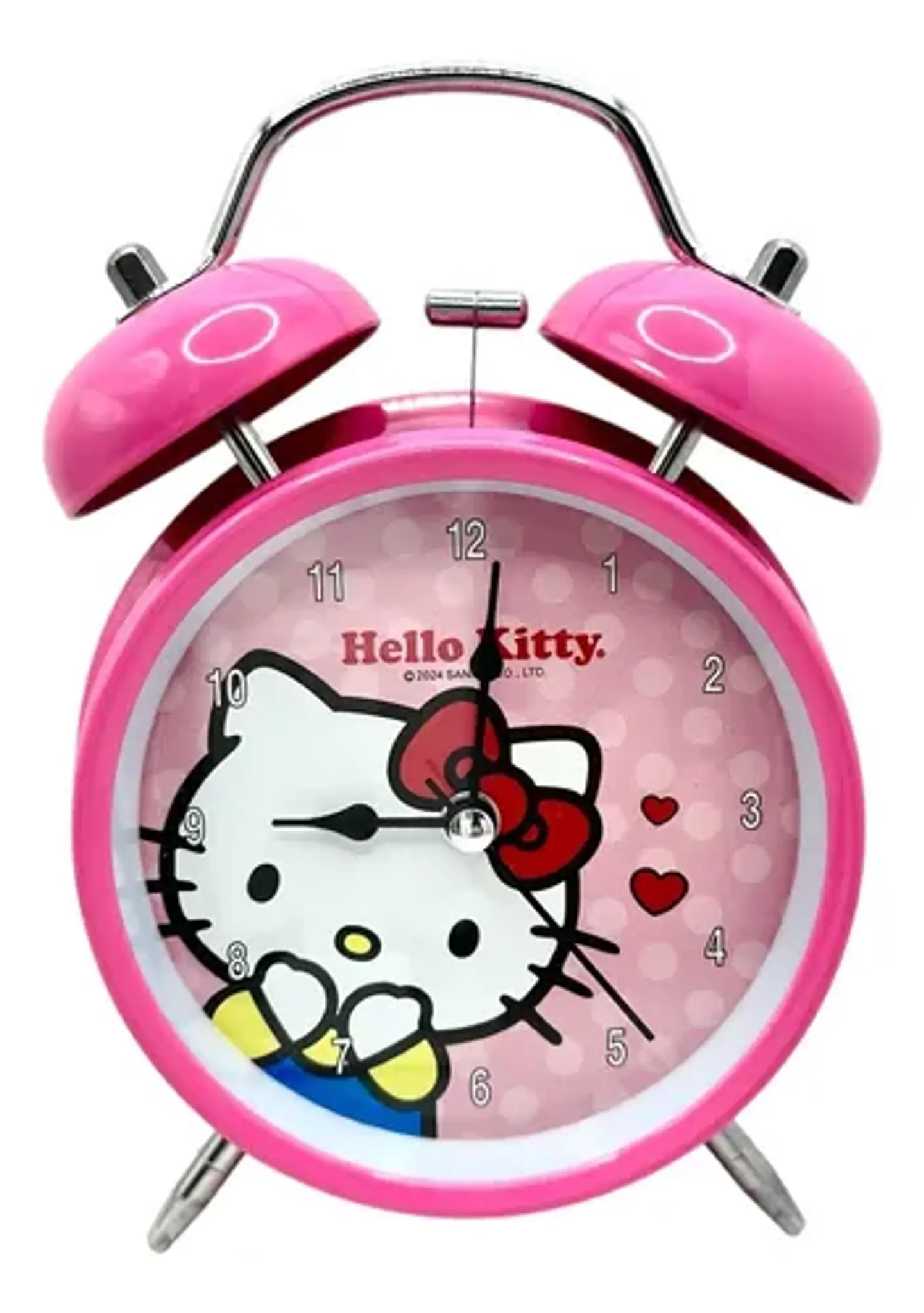 Reloj Despertador Infantil Hello Kitty Corazones Sanrio Rosa 2