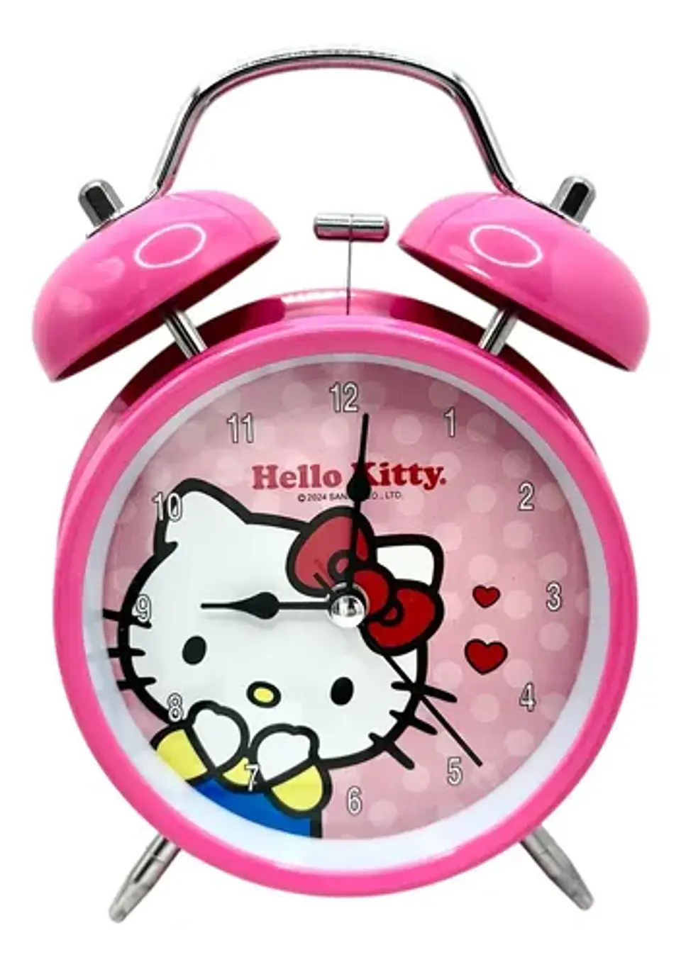 Reloj Despertador Infantil Hello Kitty Corazones Sanrio Rosa 2