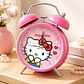 Reloj Despertador Infantil Hello Kitty Corazones Sanrio Rosa - Miniatura 3