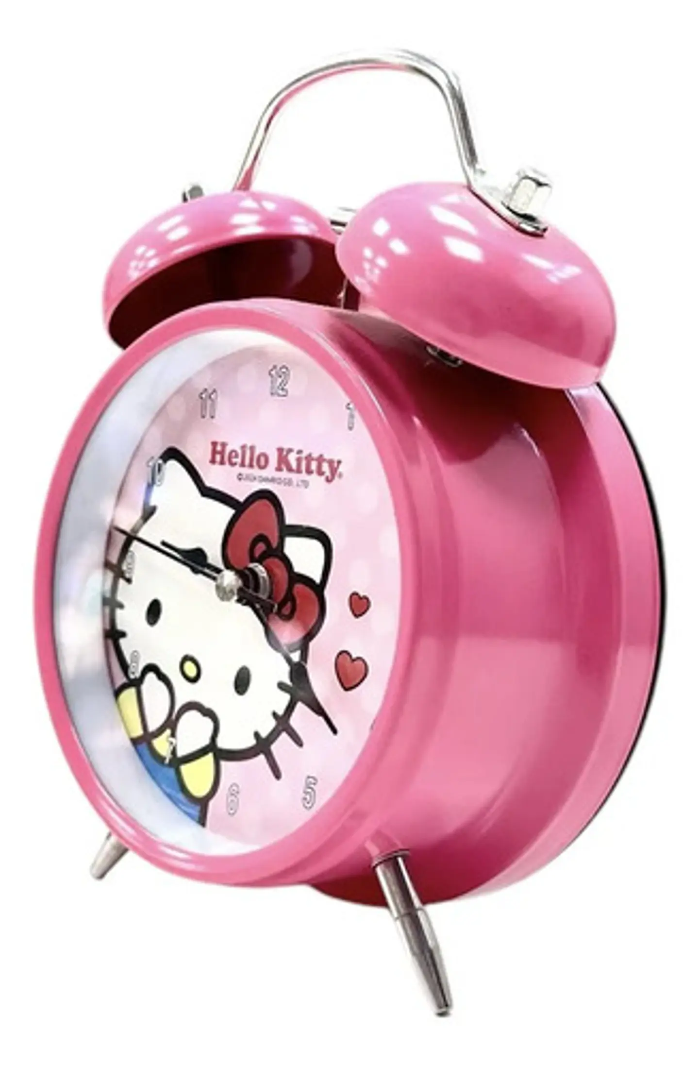 Reloj Despertador Infantil Hello Kitty Corazones Sanrio Rosa 4