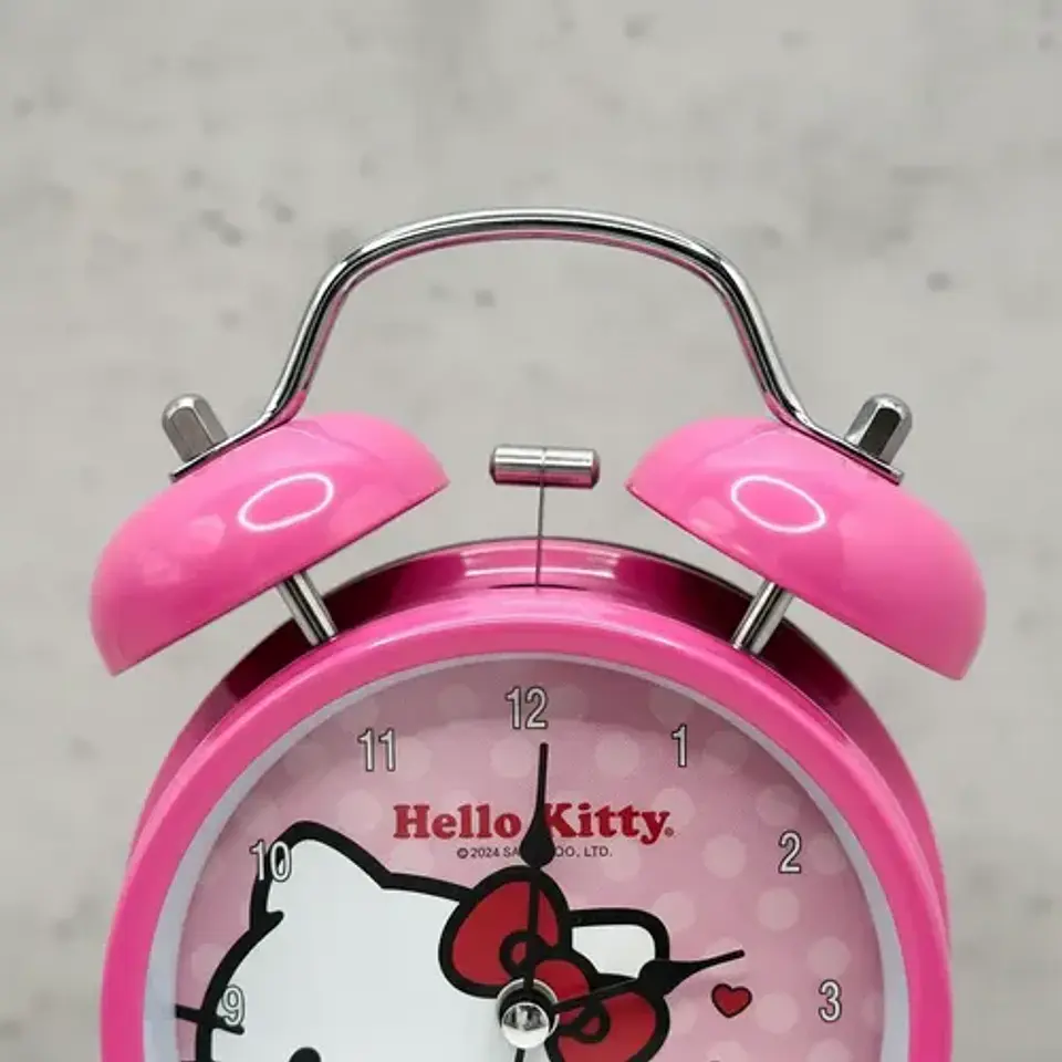 Reloj Despertador Infantil Hello Kitty Corazones Sanrio Rosa 7