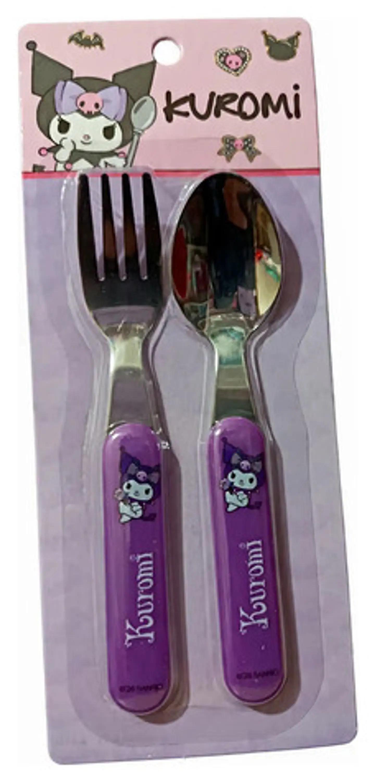 Cubiertos Infantiles Kuromi Sanrio 3 Sets Cuchara Y Tenedor 3
