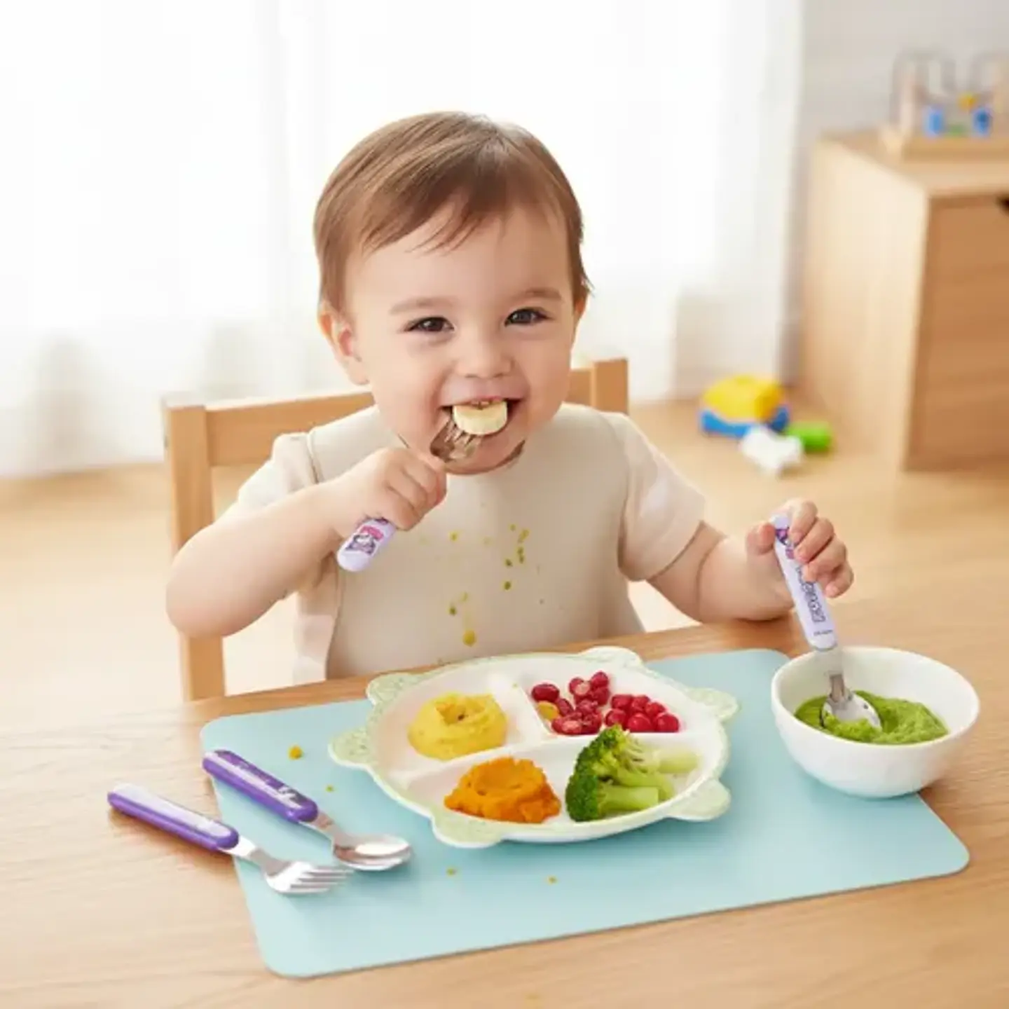 Cubiertos Infantiles Kuromi Sanrio 3 Sets Cuchara Y Tenedor 5