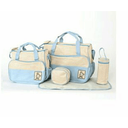 Bolso  CELESTE  5pcs con puntos 