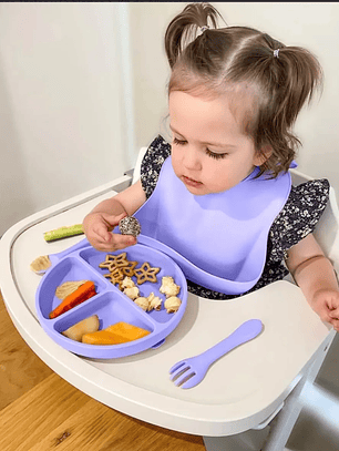 VAJILLA SILICONADA 8 PIEZAS PARA BEBÉS