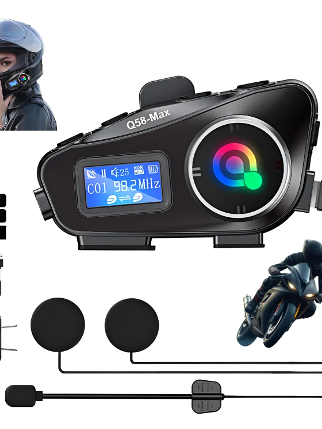 INTERCOMUNICADOR Q58 2 MICRO PARA CASCO 1