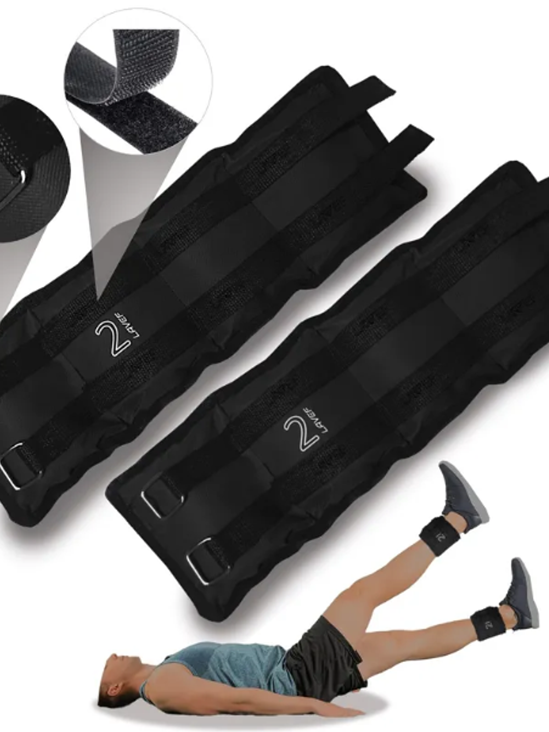 PESAS TOBILLERAS BÁSICAS KIT 2K NEGRO 1