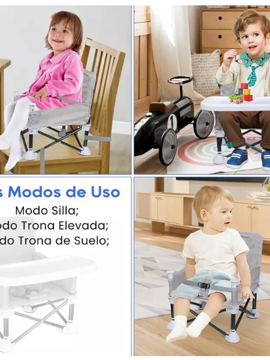 ASIENTO ELEVADOR PORTÁTIL PLEGABLE BEBÉ 3