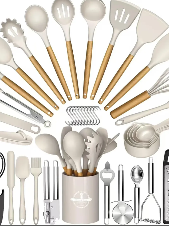 JUEGO DE 44 UTENSILIOS DE COCINA DE SILICONA 1