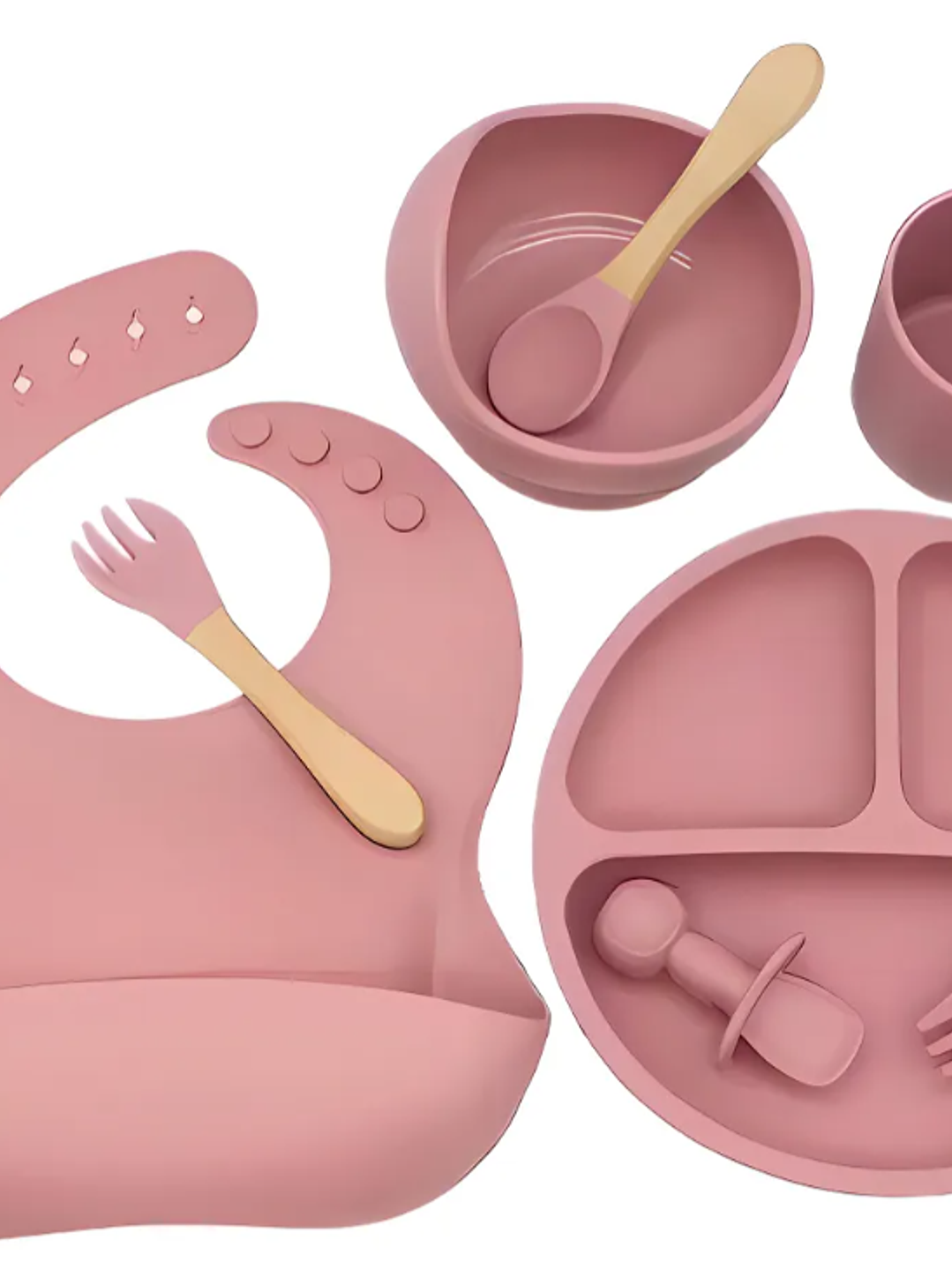 KIT DE VAJILLA Y CUBIERTOS DE SILICONA CON CAJITA 2