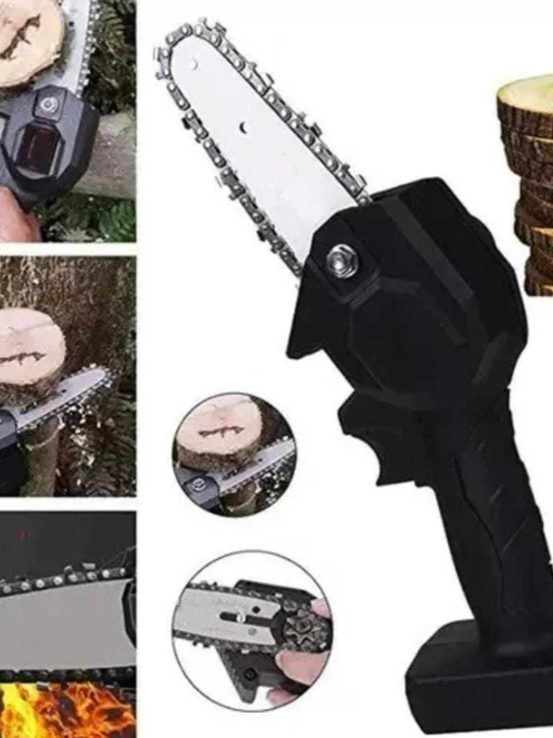 MINI MOTOSIERRA INALÁMBRICA ELÉCTRICA BATERÍA RECARGABLE  2