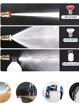 HIDROLAVADORA PORTÁTIL DOBLE BATERÍA 6 CHORROS