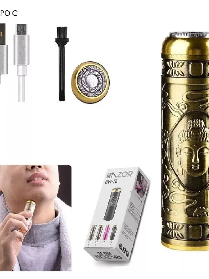 MINI AFEITADORA BUDA ELÉCTRICA RECARGABLE 2