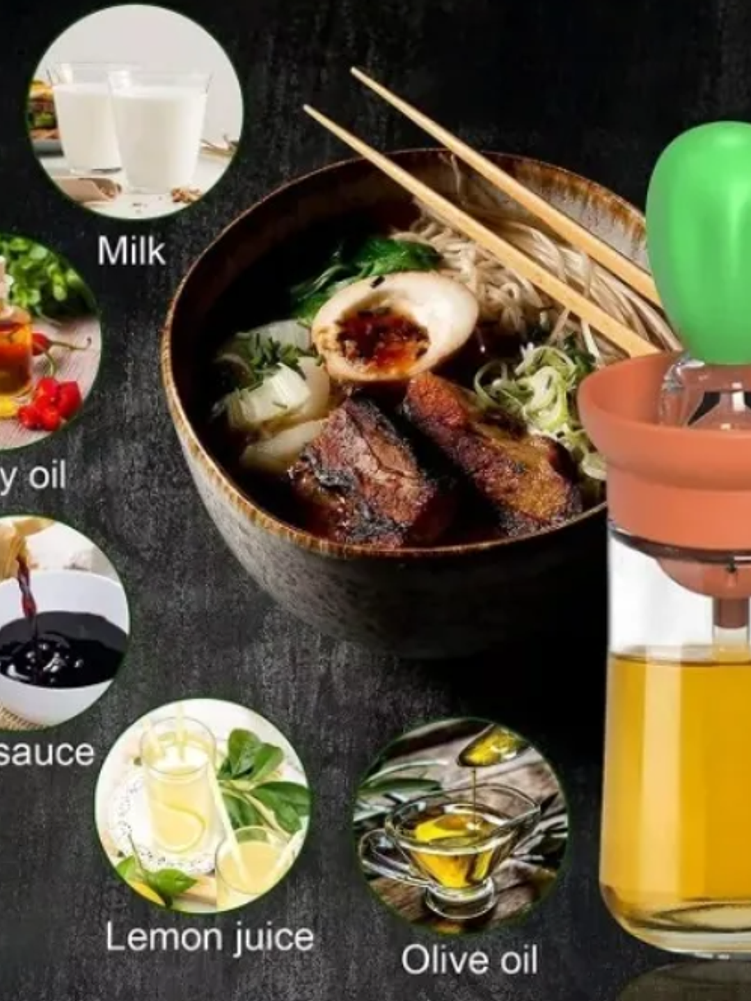 DISPENSADOR ACEITE CON BROCHA SILICONA 3