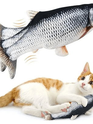 JUGUETE PARA GATOS RECARGABLE CON MOVIMIENTO PEZ GRANDE