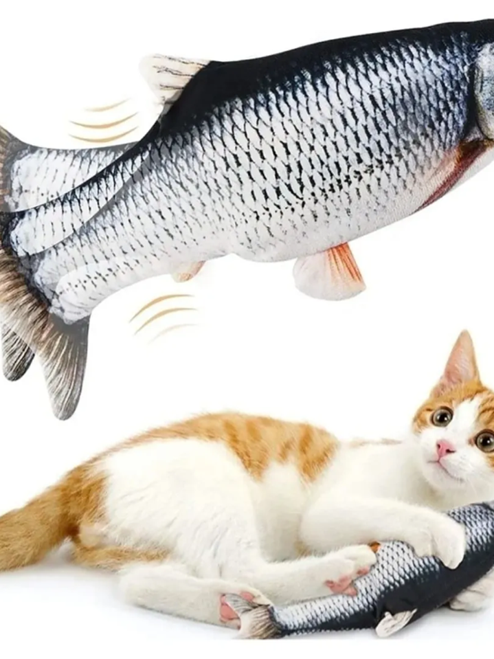 JUGUETE PARA GATOS RECARGABLE CON MOVIMIENTO PEZ GRANDE 1