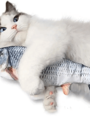 JUGUETE PARA GATOS RECARGABLE CON MOVIMIENTO PEZ GRANDE