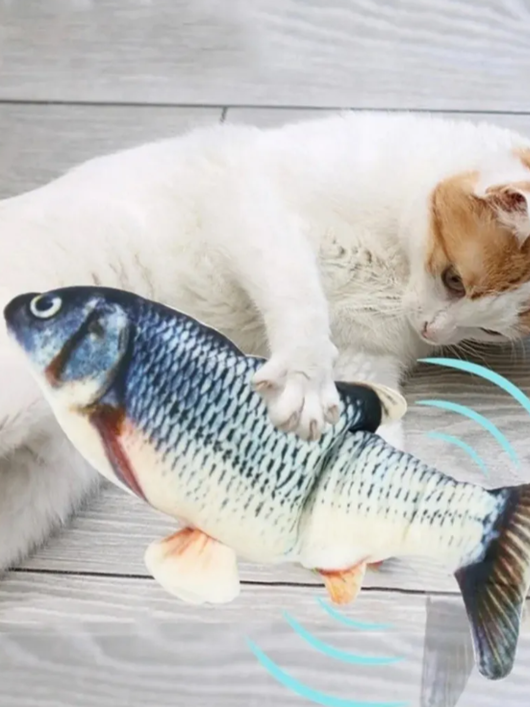 JUGUETE PARA GATOS RECARGABLE CON MOVIMIENTO PEZ GRANDE 3