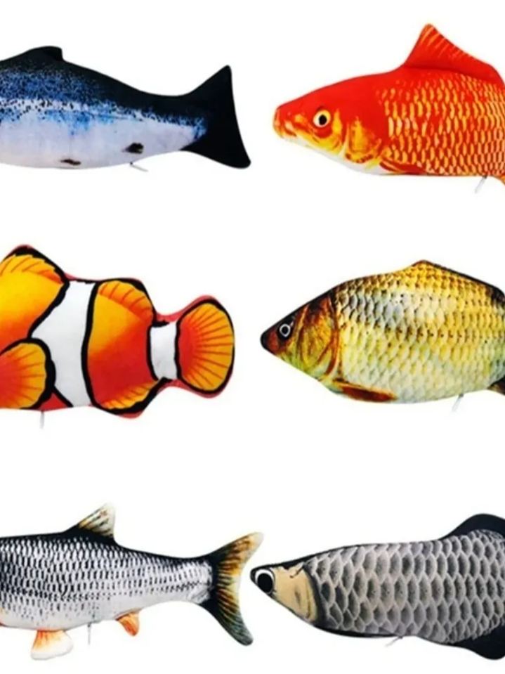 JUGUETE PARA GATOS RECARGABLE CON MOVIMIENTO PEZ GRANDE 4