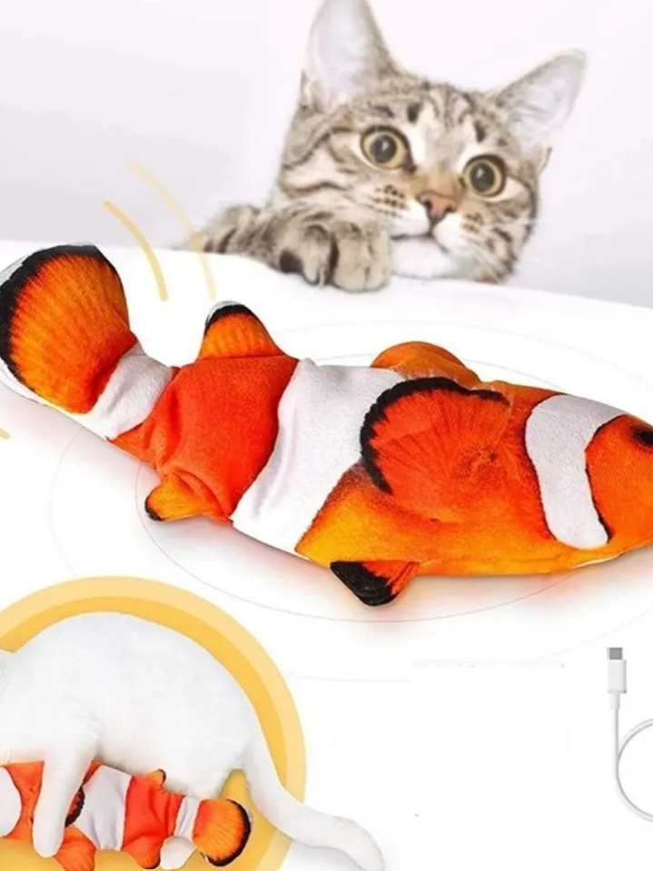 JUGUETE PARA GATOS RECARGABLE CON MOVIMIENTO PEZ GRANDE 5