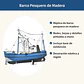 Barco Pesquero De Madera Decorativo Réplica Náutica Regalo - Miniatura 3