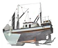 Barco Pesquero Grande De Madera Réplica Decorativa Náutica - Miniatura 1