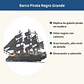 Barco Pirata De Madera Grande Velas Negras Decoración - Miniatura 2