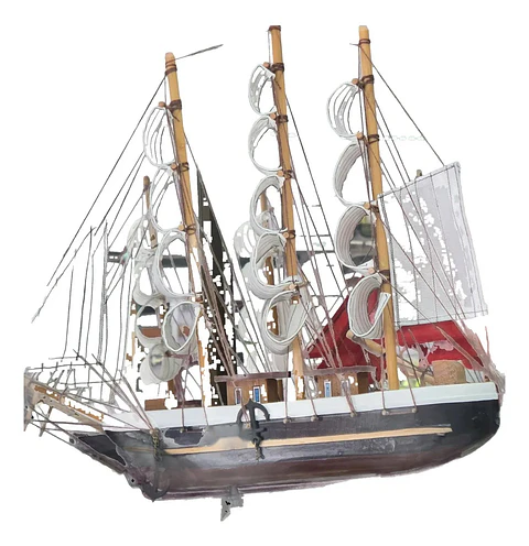 Velero De Madera 3 Mástiles Decorativo Réplica Barco Clásico