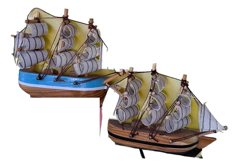Pack 12 Imanes Barco Velero 3D Souvenir Decoración Náutica